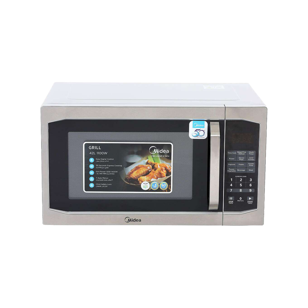 Midea Microwave - 42L - 1100 Watt - With Grill 1200 W - Silver - (EG142A5L-VE)