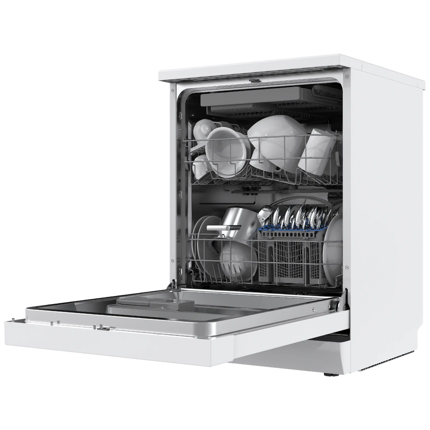 Midea Free Standing Dishwasher - 14 Place - 5 Programs - 3 sprays - White - (WQP14-5201C(W))