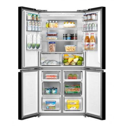 Midea 4 Door Refrigerator - 474Ltr - black glass - (MDRF632FIF63D)