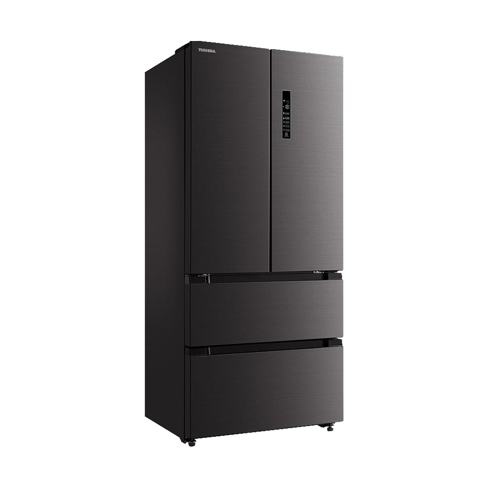 Toshiba 4-Door French Door Refrigerator - 500Ltr - Black-Steel - (GR-RF532WE) Toshiba 4-Door French Door Refrigerator - 500Ltr - Black-Steel - (GR-RF532WE)