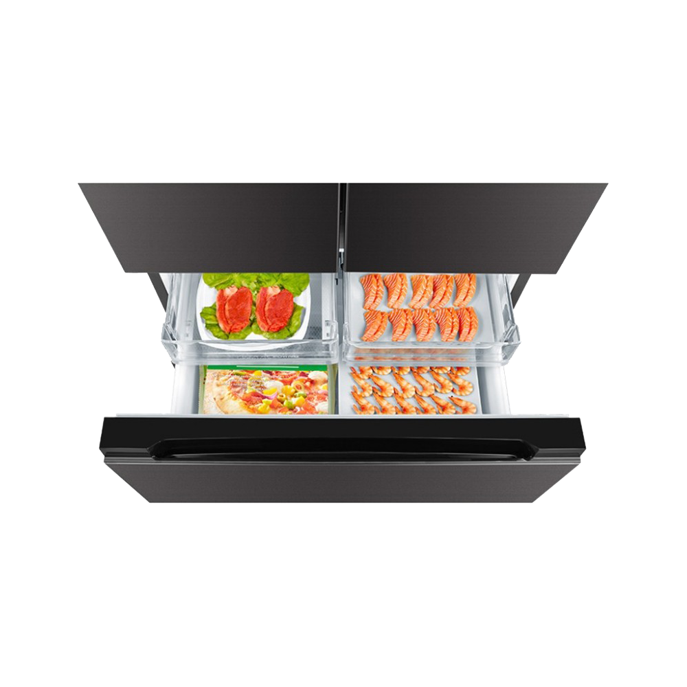 Toshiba 4-Door French Door Refrigerator - 500Ltr - Black-Steel - (GR-RF532WE) Toshiba 4-Door French Door Refrigerator - 500Ltr - Black-Steel - (GR-RF532WE)