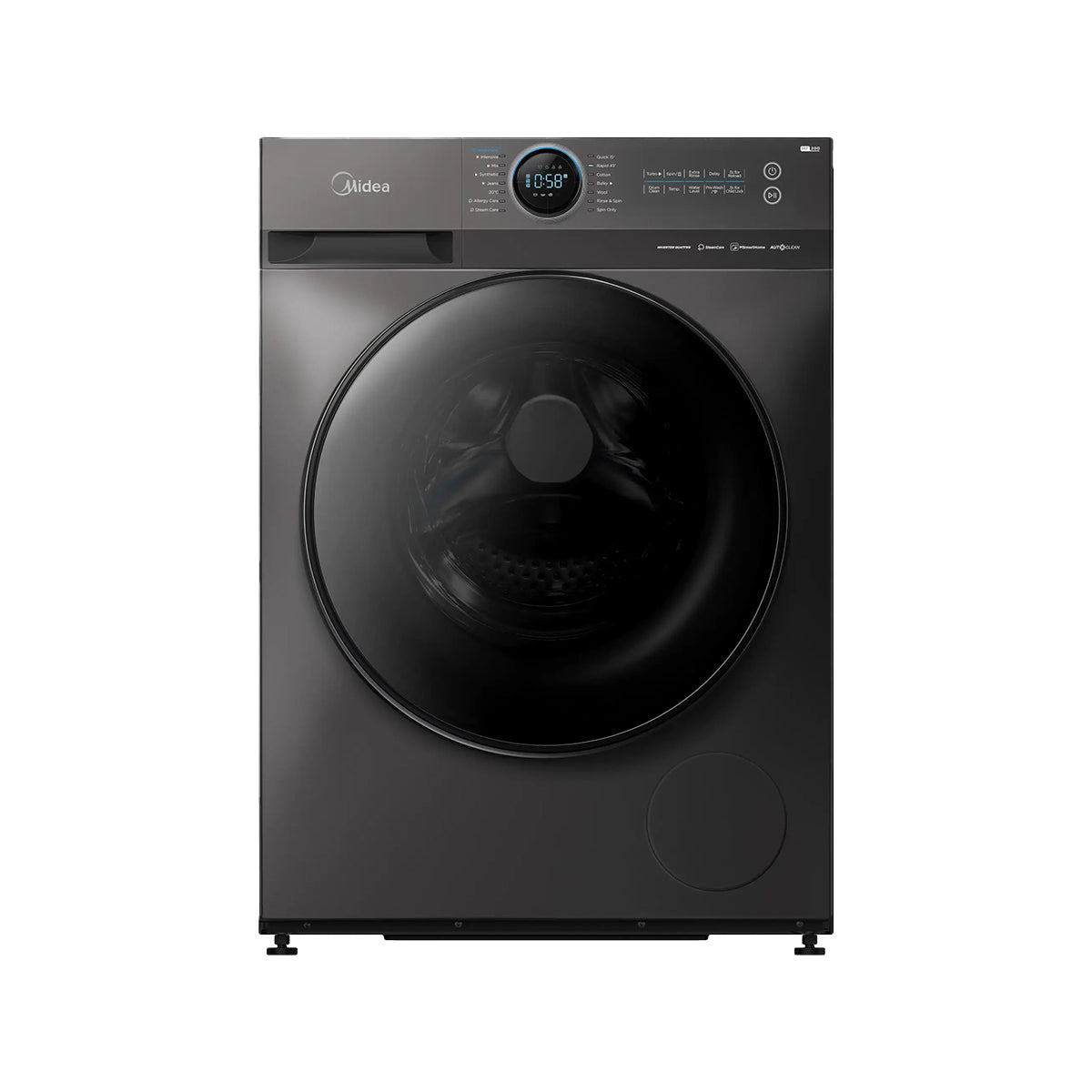 Midea Washing Machine - 9 Kg - 14 Programs - 1400 RPM - Titanium Grey - MF200W90WB/T Midea Washing Machine - 9 Kg - 14 Programs - 1400 RPM - Titanium Grey - MF200W90WB/T