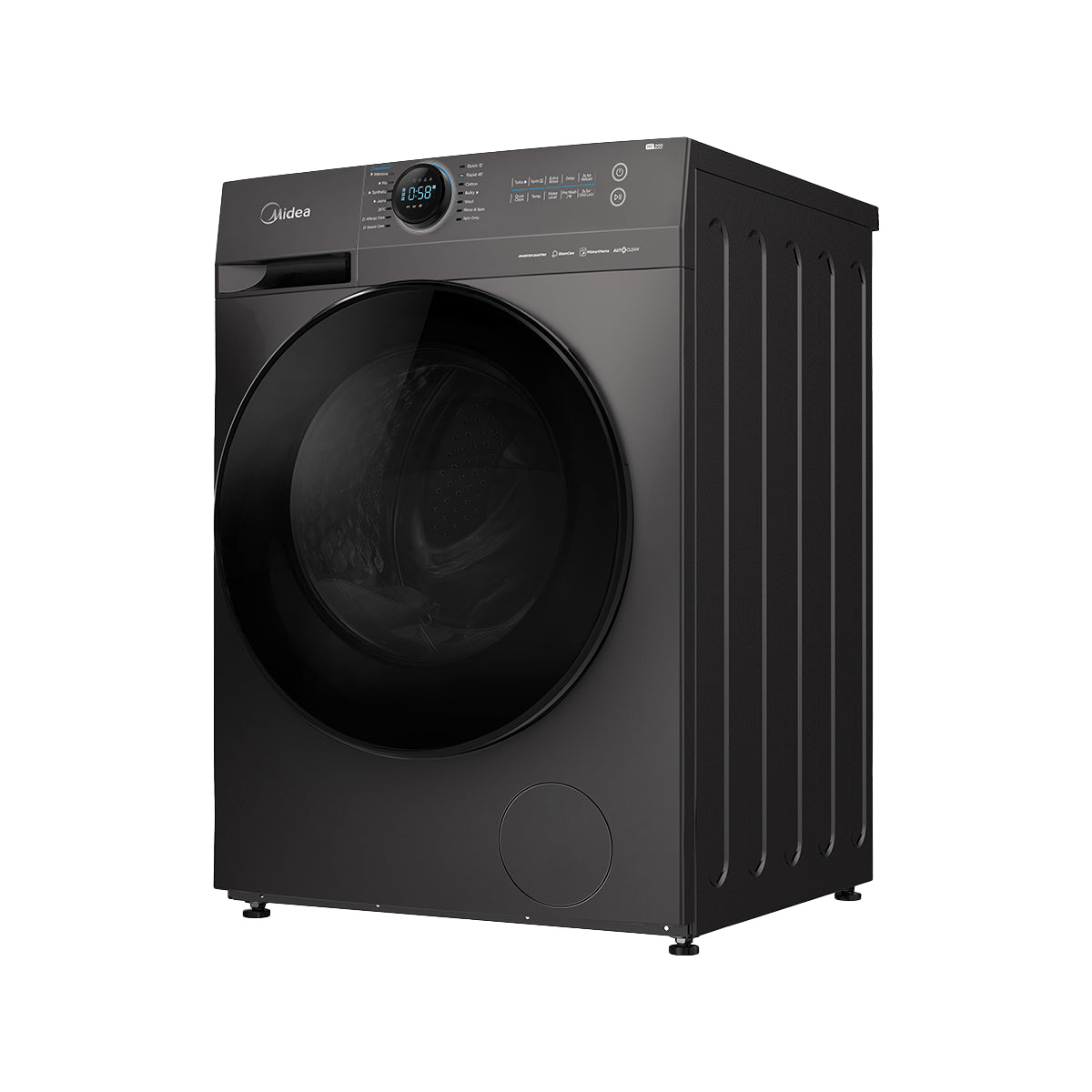 Midea Washing Machine - 9 Kg - 15 Programs - 1400 RPM - Silver - MF200W90WB/T