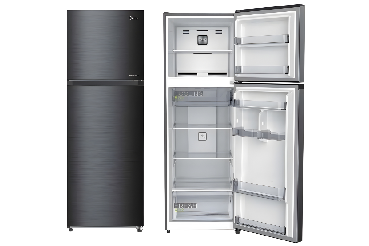 Midea Top Mount Refrigerator– 413L – Stainless Steel – (MDRT580MTE46D) Midea Top Mount Refrigerator– 413L – Stainless Steel – (MDRT580MTE46D)