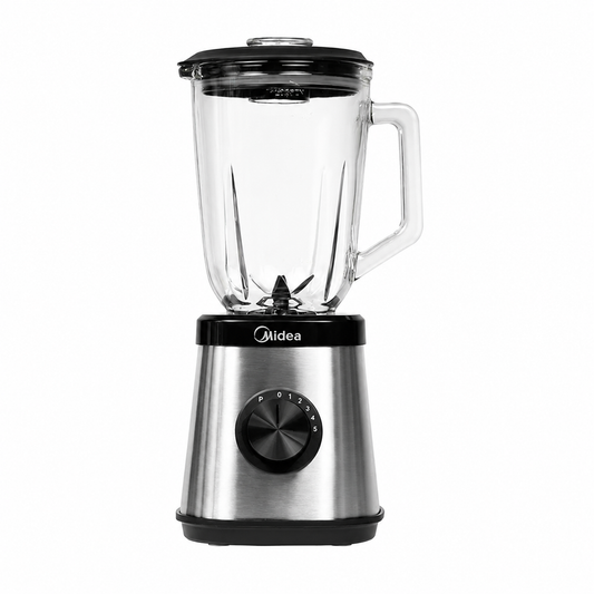 Midea MJ-BL1010W Blender – 1000W Power, 1.5L Glass Jar, Stainless Steel Body, 6-Blade System
