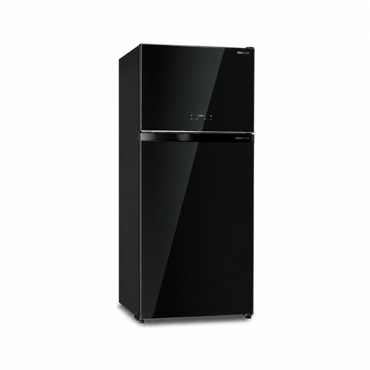 Toshiba Top Mount Refrigerator - 608 Ltr - Black Glass - (GR-RT835WE(XK))
