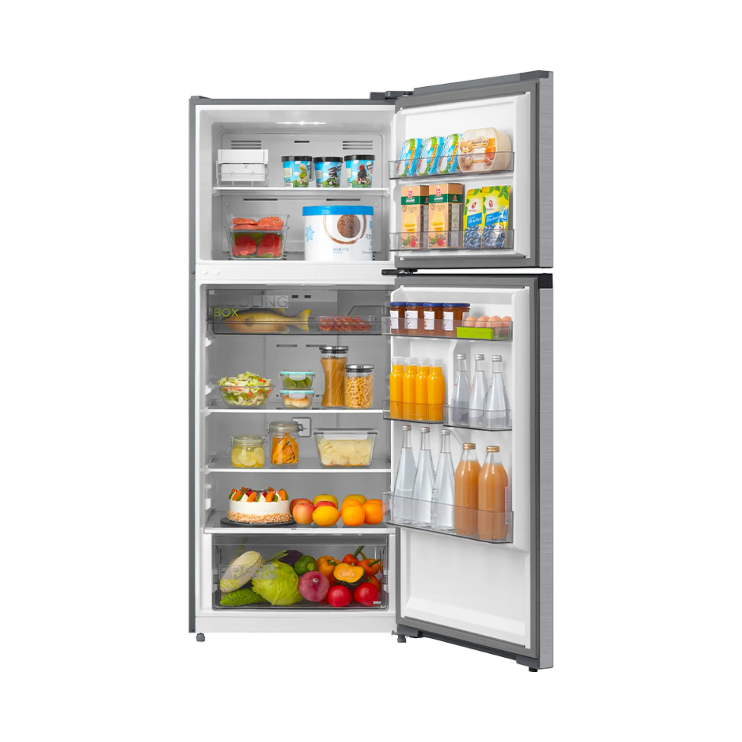 Midea Top Mount Refrigerator– 413L – Stainless Steel – (MDRT580MTE46D)