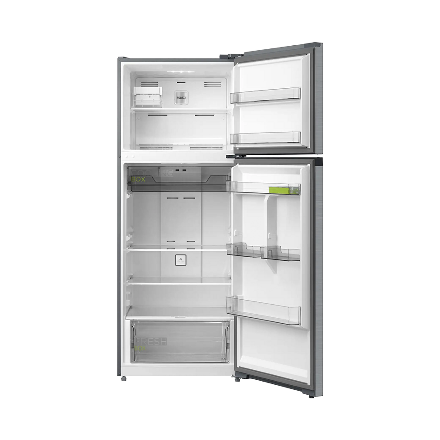 Midea Top Mount Refrigerator– 413L – Stainless Steel – (MDRT580MTE46D)
